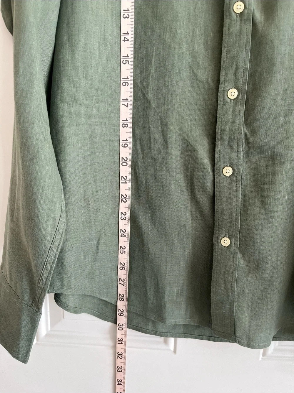 J. Crew Linen Blend Shirt Men’s XL Olive Green Preppy Button Down Classic